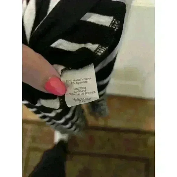 J crew Womens Size XS Black White striped maxi dress casual soft comfy Stretch - Picture 5 of 8